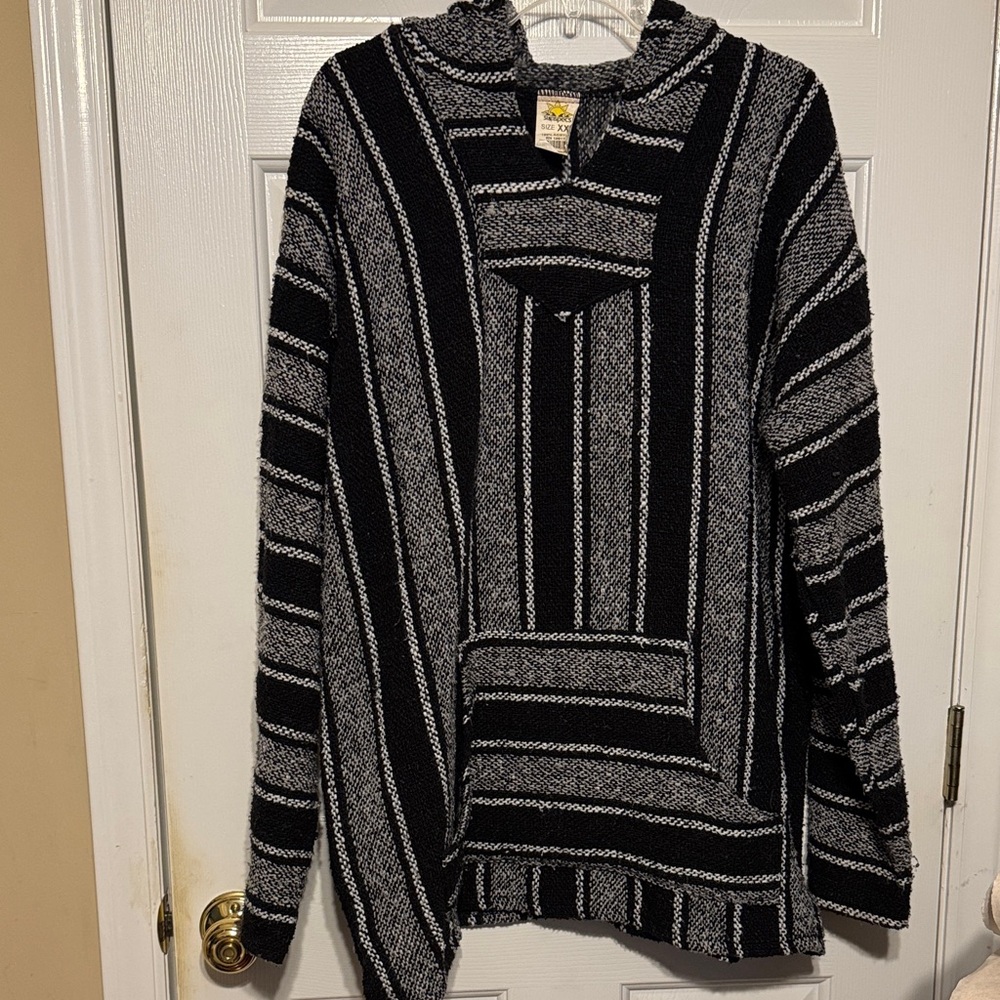Black and Gray Striped Men's Lightweight Jacket XXL‎